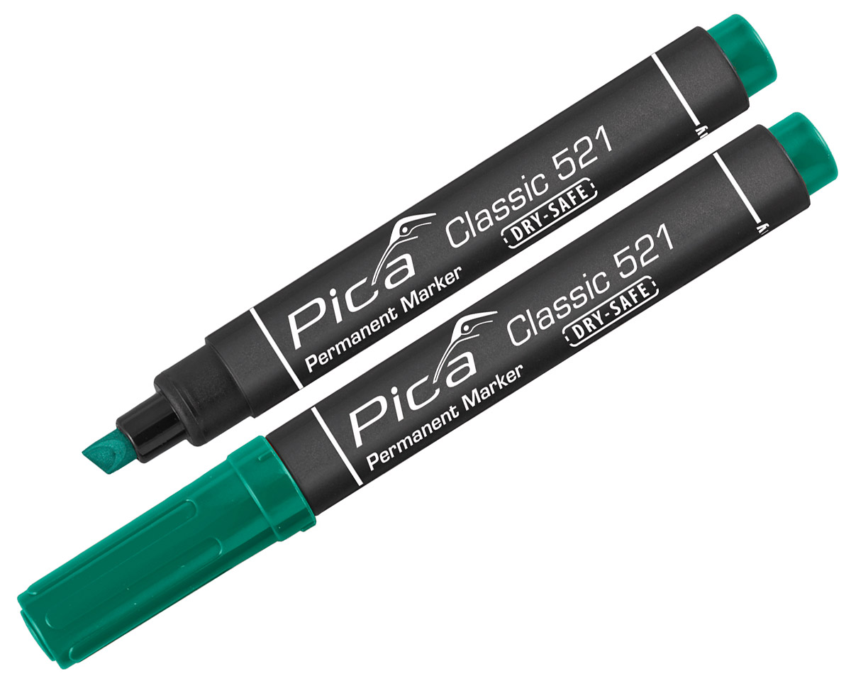 PC521/36 - Zeleni Pica Classic DRY-SAFE zakošeni permanentni marker 2-6 mm