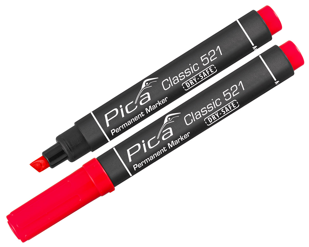 PC521/40 - Crveni Pica Classic DRY-SAFE zakošeni permanentni marker 2-6 mm