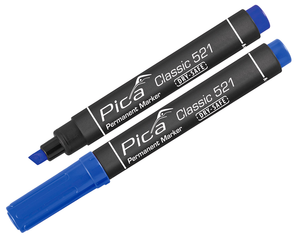 PC521/41 - Plavi Pica Classic DRY-SAFE zakošeni permanentni marker 2-6 mm