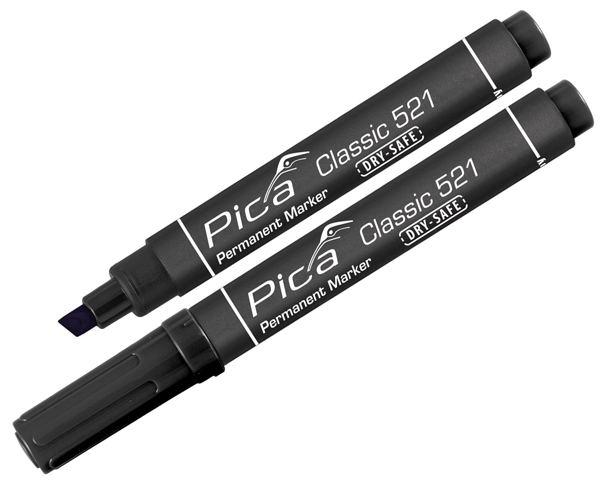 PC521/46 - Crni Pica Classic DRY-SAFE zakošeni permanentni marker 2-6 mm