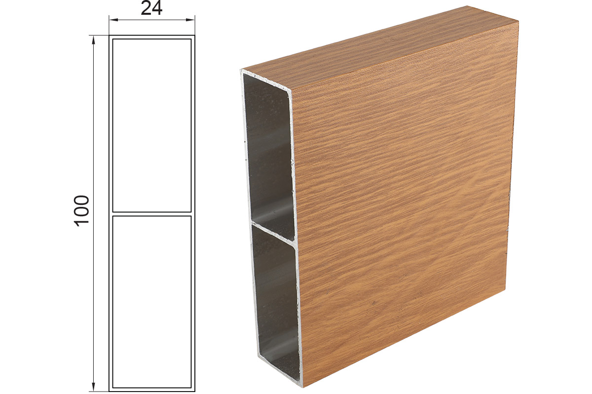 WPCF2705-ZH - aluminijumski panel za ograde 600x100x24x1.1 - zlatni hrast WPCF2705-ZH - aluminijumski panel za ograde 600x100x24x1.1 - zlatni hrast