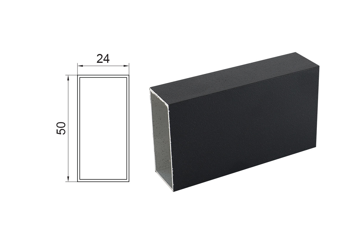 WPCF2719 - aluminijumski panel za ograde 600x50x24x1.1 - lyctum crna